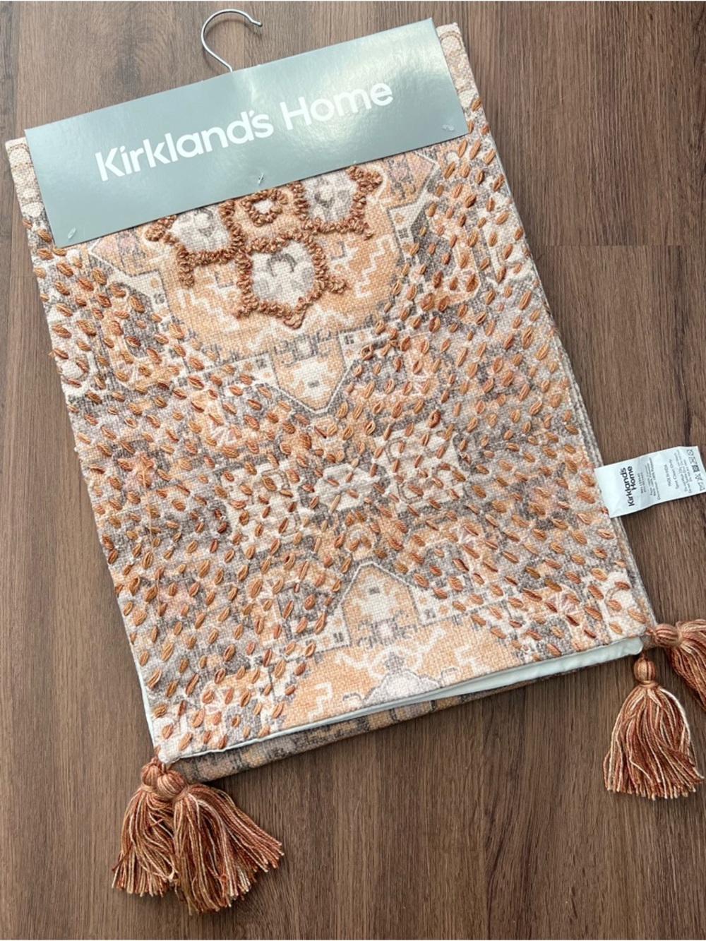 Kirkland's Home Embroidered Tassel Table Runner 14x120 New